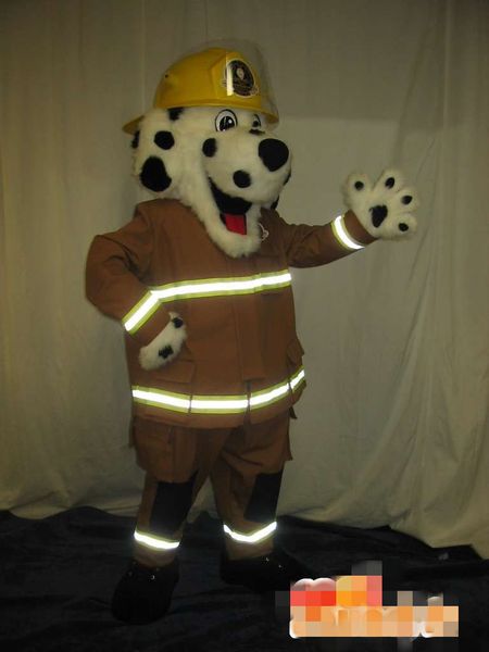 

custom newly designed fire dogs mascot costume size ing, Red;yellow