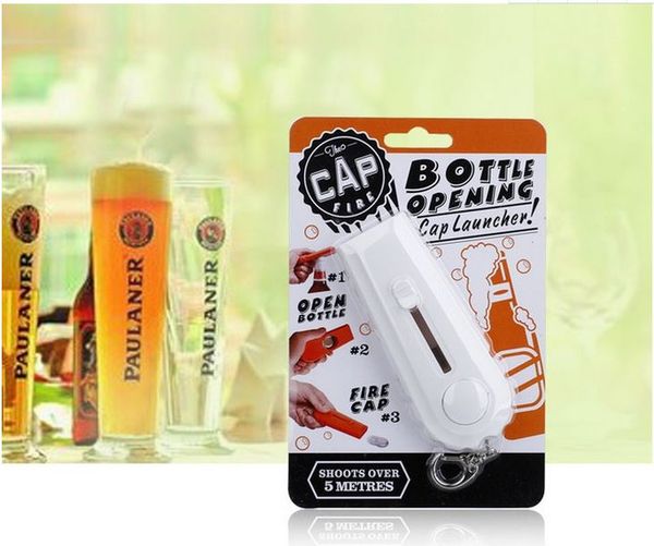 

creative portable aluminum alloy beer openers bar wine starter bottle opener original caps fly bar cap launcher keychain gift