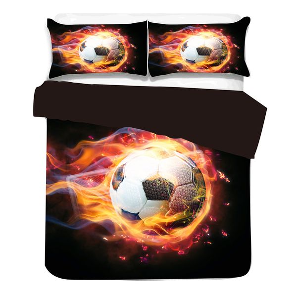 

home textiles 2/3pcs 3d design digital printing bedding set duvet cover bed sheet pillowcase bedclothes boy gift football