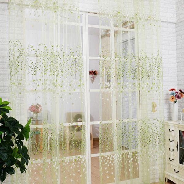 

new room floral tulle sheer door window screening curtain drapes scarf valance