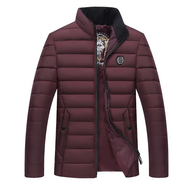 

men casual winter jacket stand collar long sleeve slim coat thicken warmer parkas outerwear plus size oversize 2j1142, Black