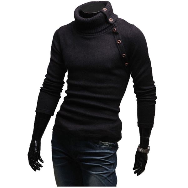 EINAUDI Men's Turtleneck Sweater Pullover Men Knitted Sweater Brand Slim Fit Casual Black Fitness for Men M-XXL