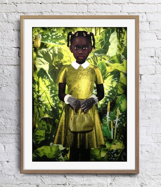

ruud van empel art works standing in green yellow dress art poster wall decor pictures art print poster unframe 16 24 36 47 inches