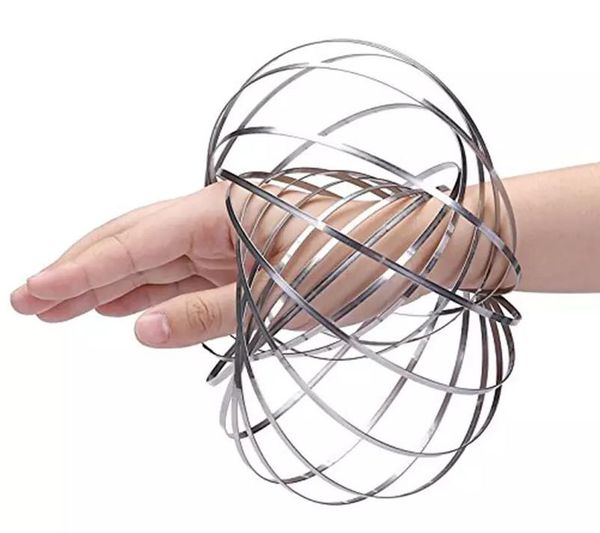 

kids toys new flow rings stainless steel kinetic metal toroflux magic flow ring 3d sculpture ring funny interactive toys for kids baby toy