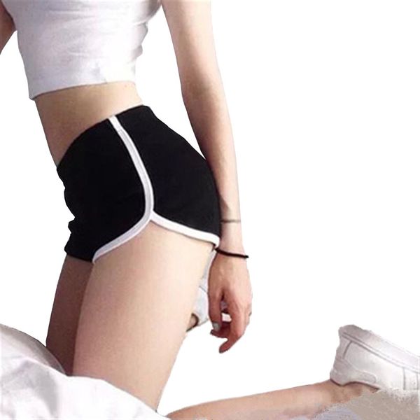 

women cotton underwear soft elastic rim shorts boxer europe russia trend lady red yellow solid color cute slim gym party fitness shorts, Black;pink