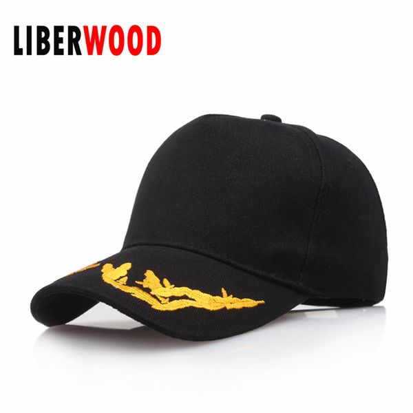 

unique men women wheatear gold embroidered baseball cap cotton outdoor casual hat wheat ear dad cap for sports black, Blue;gray