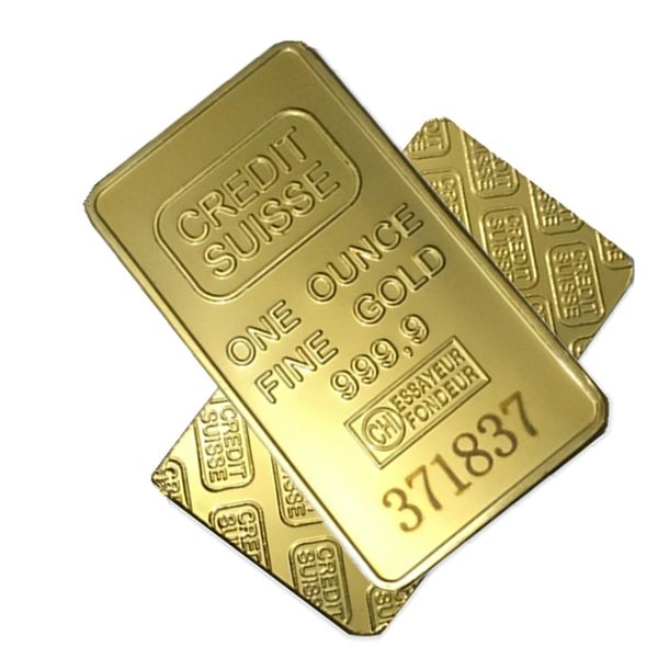 

sample order,24k 1 oz credit suisse gold bullion &clad bar one ounce fine gold 999.9 souvenir coins with different serials number