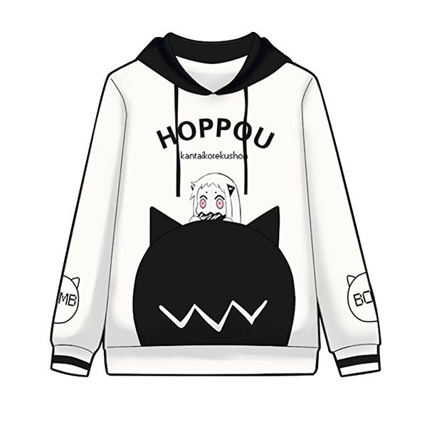 

anime kantai collection hoodie cosplay costume cotton sweatshirt, Black