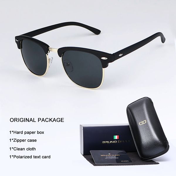 

bruno dunn vintage sunglasses men women polarized 2018 brand design sun glasses for male female gafas lentes oculos lunette ray, White;black
