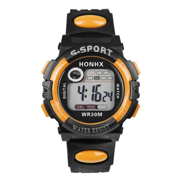 

fashion children watches kid boy digital led quartz alarm date sports wrist watch relogio masculino horloges mannen, Slivery;brown