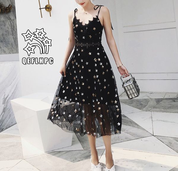 

women's clothes dress summer beach chiffon dress thin polyester material casual dresses chambray longuette striped black v-neck a21752, Black;gray