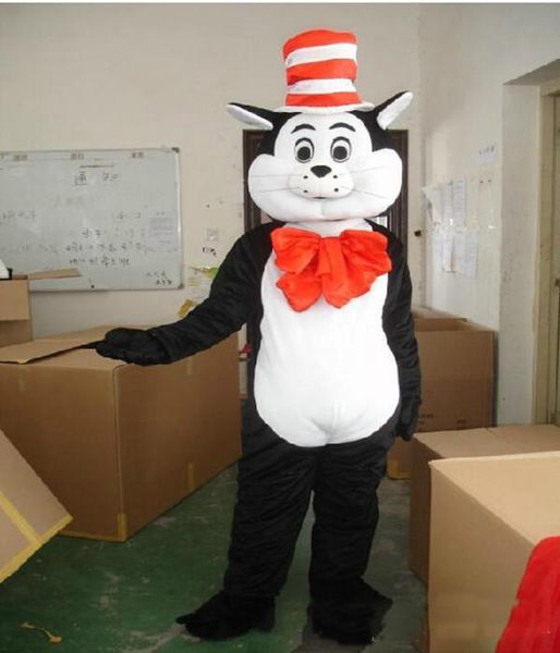 2018 горячие продажи черный кот талисман костюм мультфильм персонаж костюм животных кошка талисманы мультфильм одежда взрослый размер Рождество