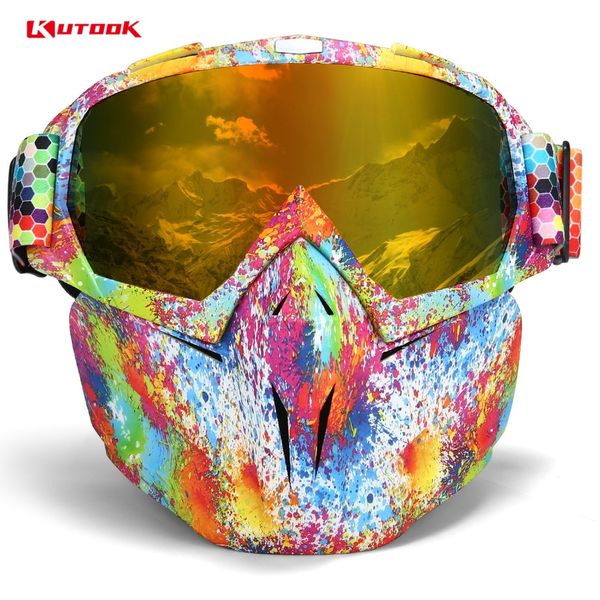 

kutook ski goggles mask double lens anti-fog uv protection for men women with case windproof glasses skiing snowboard goggles