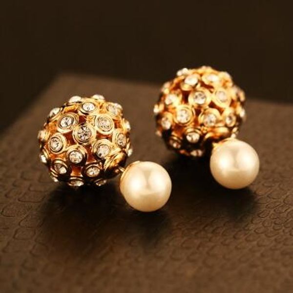 

Двухсторонние серьги для женщин Перл серьги кристалл серьги винтажных ювелирных