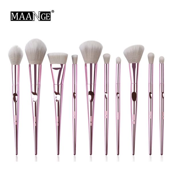 

maange 10pcs wet and wild makeup brushes set powder foundation eye shadow blush blending cosmetics beauty make up brush tool kits