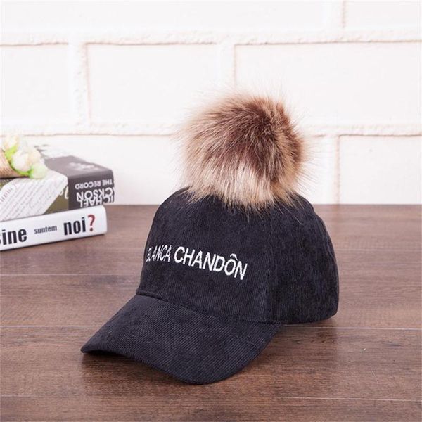 

2018 winter women fashion felt hat with fur pom pom femme peaked cap riding hat girl adjustable baseball cap christmas gift, Blue;gray