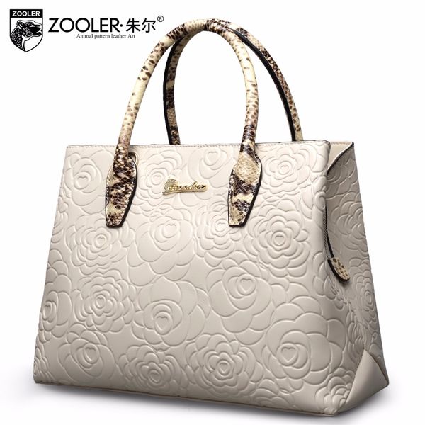 

embossed pattern leather tote zooler 2018 genuine leather bags handbag women bag real limited in stock bolsa feminina #5002