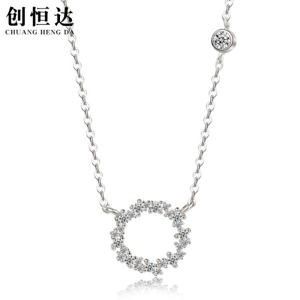 

wreath garland figure clavicle chain 925 sterling silver color necklace crystal necklaces pendants women fine jewelry bijou a11