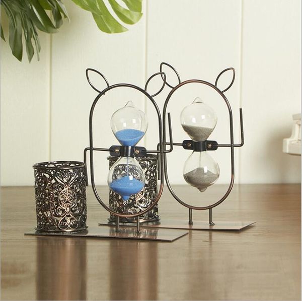 

creative metal flip hourglass pencil decoration living room study time hourglass timer decorations wedding gifts