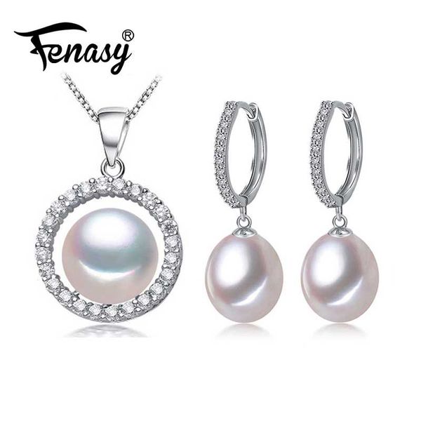 

fenasy pearl jewelry natural pearl necklaces & pendants sterling silver bohemian necklace for women round pendant female