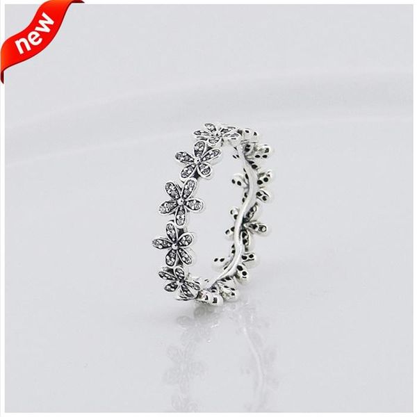 

compatible with pandora jewelry ring daisy silver rings with cubic zircon 100% 925 sterling silver jewelry wholesale diy kka1951