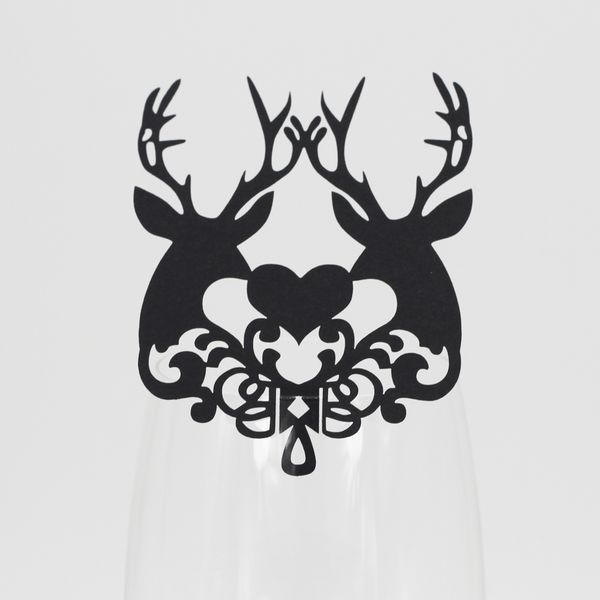 Reindeer Seating Cards Laser Cut Hollow Paper Name Card For Party