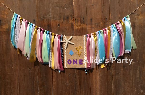 2019 New Gold Coral Blue Fish True Starfish Highchair Bunting