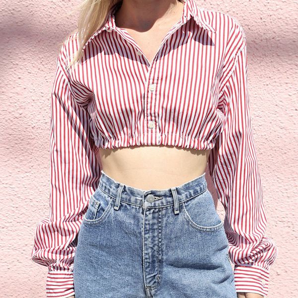 blusas de rayas cortas