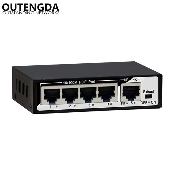 

1+4 port 10/100mbps 48w mini poe switch power over ethernet ieee802.3af/at 48v poe switch for ip cameras wireless ap voip