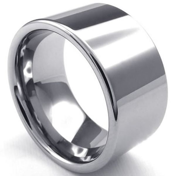 

Hot Sales Men's Ring 12mm super wide Silver Mens Tungsten Ring Wedding Band Bridal Jewelry Size 6-13