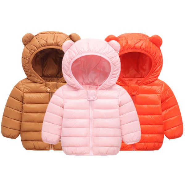 

kids winter jacket autumn winter baby girl clothes hooded outerwear lightweight down cotton parkas children warm jacket sping, Blue;gray