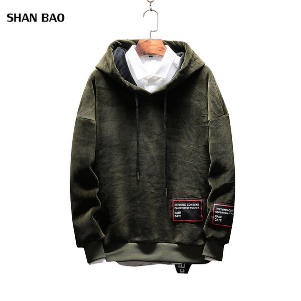 

m-5xl hoodies men 2018 autumn new fashion letter printed hooded sweatshirt men casual slim patchwork men's hoodies, Black