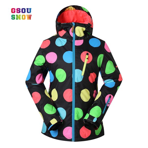 

gsou snow ski jacket women outdoor windproof snowboard coats waterproof anti-wrinkle -30 degree female warm snow breathable