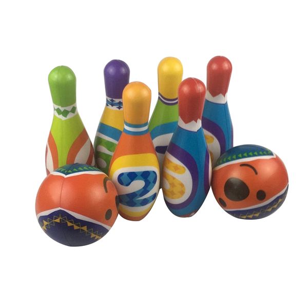 

10 pins 2 balls bowling toy play sets indoor outdoor sports bowling games for children kids (multicolor