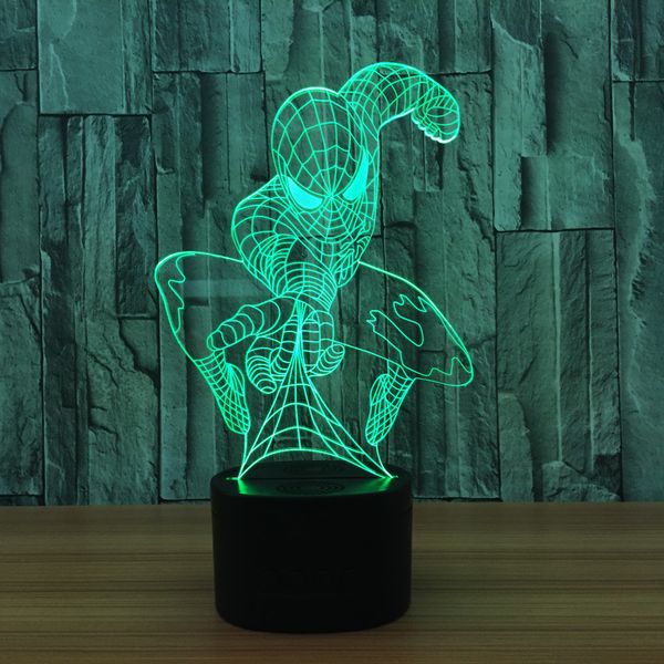 

крытый паук для детей стол освещение 7 изменение цвета здания usb optical illusion home decor настольная лампа новизна освещения