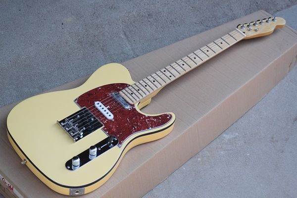 Guitarra Elétrica de corda através do corpo com Round Jack, Maple Neck, Red Pickguard, Hardwares Chrome, oferecendo serviços personalizados