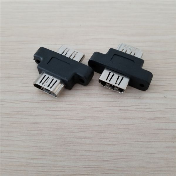 

10pc/lot hdmi type a female to female hdmi extender adapter screw lock panel mount connector jack black