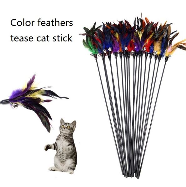 

bell feathers pet tease cat and stick color interactive teasing cat toys fishes deity to amuse the cat pole t4h0239