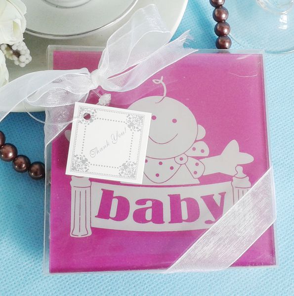 

feis ale romantic lovely baby 2pcs glass coaster tablemat baby shower wedding favor party companyinauguration & anniversaries gifts