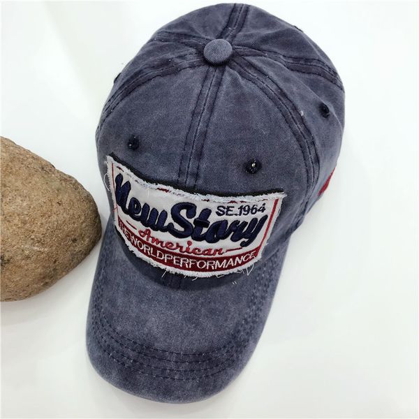 

fashion brand letter adjustable baseball cap, Blue;gray