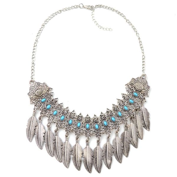 

idealway fashion silver plated leaf choker chain necklace for women jewelry, Golden;silver