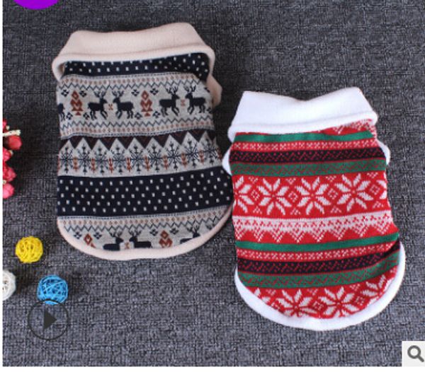

рождество pet собака одежда зима теплая оленей снежинка собака свитер щенок собака рождественская одежда черный красный