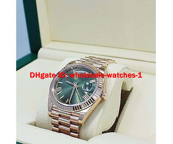 

Christmas gift Top quality Luxury AAA Wristwatches mens watches President 40mm 228235 18K Rose Gold Green Roman Dial Watch UNWORN Dress Styl