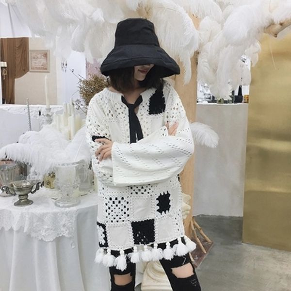 

2018 early autumn new autumn women knitted sweater cs10, White;black