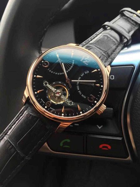

2019 mens mechanical watch black leather mens automatic movement watch sports self-wind watches, Slivery;brown