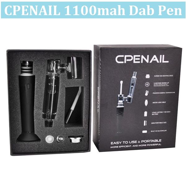 

Аутентичные CPENAIL 1100mAh портативный воск Dab ручка испаритель с Dab Rig ногтей GR2 Ti / керамические / кварцевые катушки 3type пара стекла бонги комплект