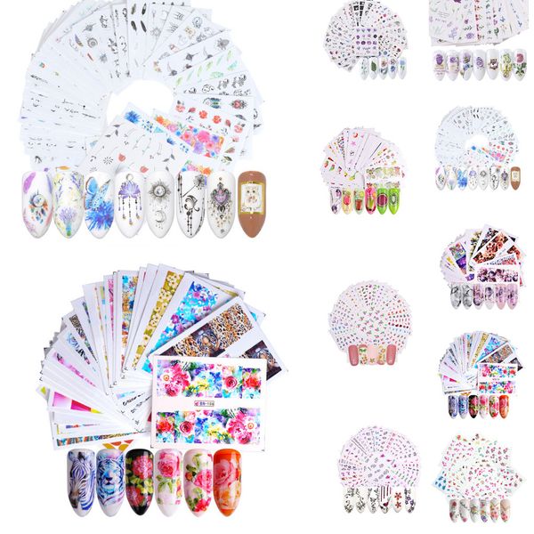 

girls women pattern printed nail decals environmental friendly nail art stickers full decor diy tip tools, Black