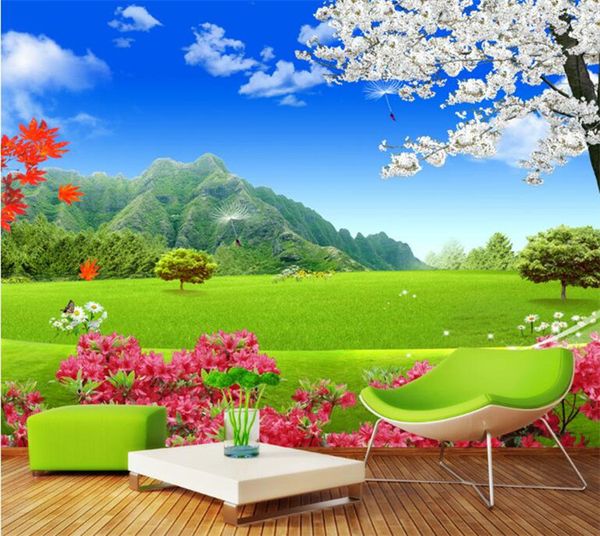 Custom Mural Wallpaper For Walls 3D Nature Landscape Green  Custom Mural Wallpaper For Walls 3D Nature Landscape Green