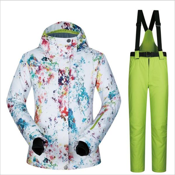 

2018 mutusnow women ski suit snowboard jacket pant windproof waterproof thermal thicken female winter clothing trouser suit set