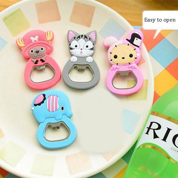 

3pcs creative cartoon silicone + metal multifunction bottle opener refrigerator yc096